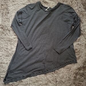 lululemon athletica Black and White Striped Long Sleeve Asymmetric Top 10